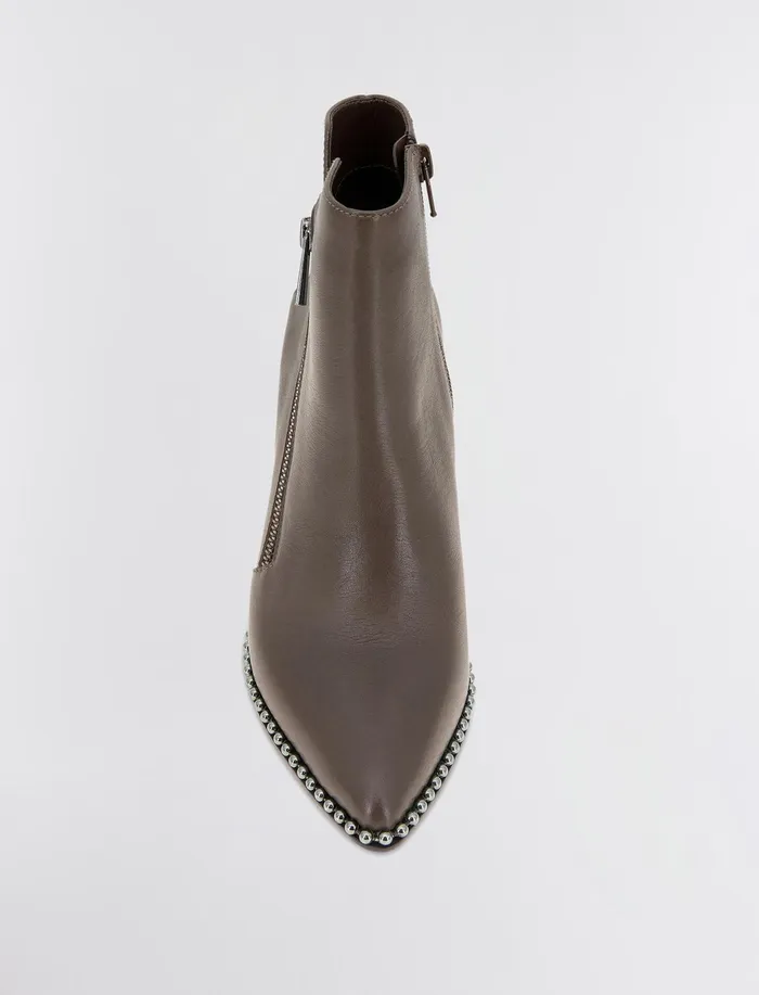 Women Shoes BCBG Brown Billie Leather Bootie Smoke