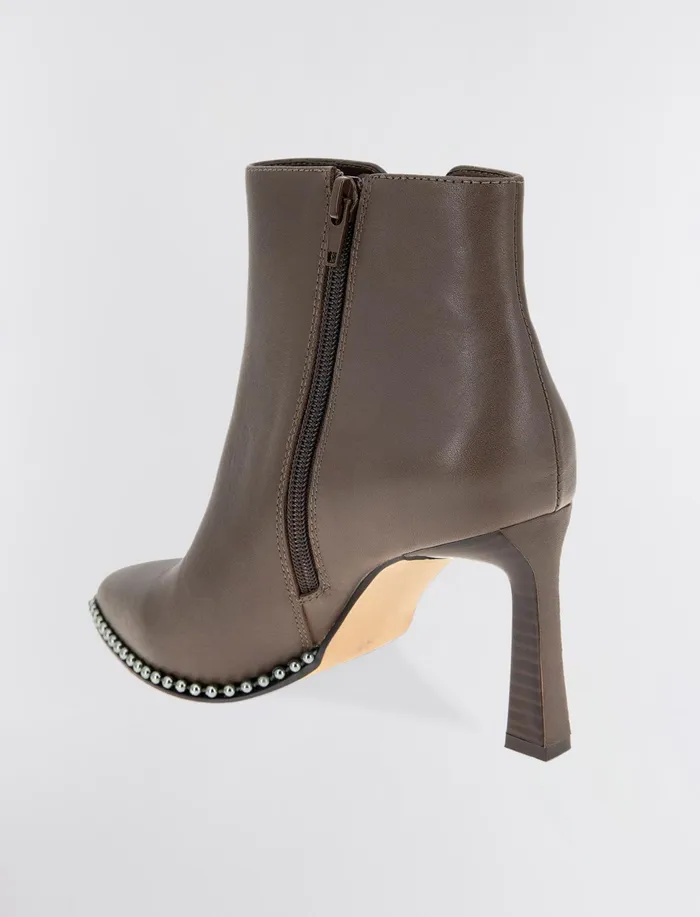 Women Shoes BCBG Brown Billie Leather Bootie Smoke