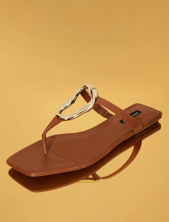 Women Shoes BCBG Kima Flat Sandal Cognac