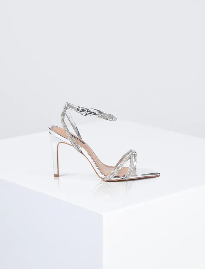 Women Shoes BCBG Silver Della Sandal Heel Silver Women Shoes BCBG Silver Della Sandal Heel Silver