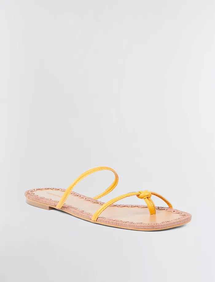 Women Shoes BCBG Yellow Bali Flat Sandal Yellow