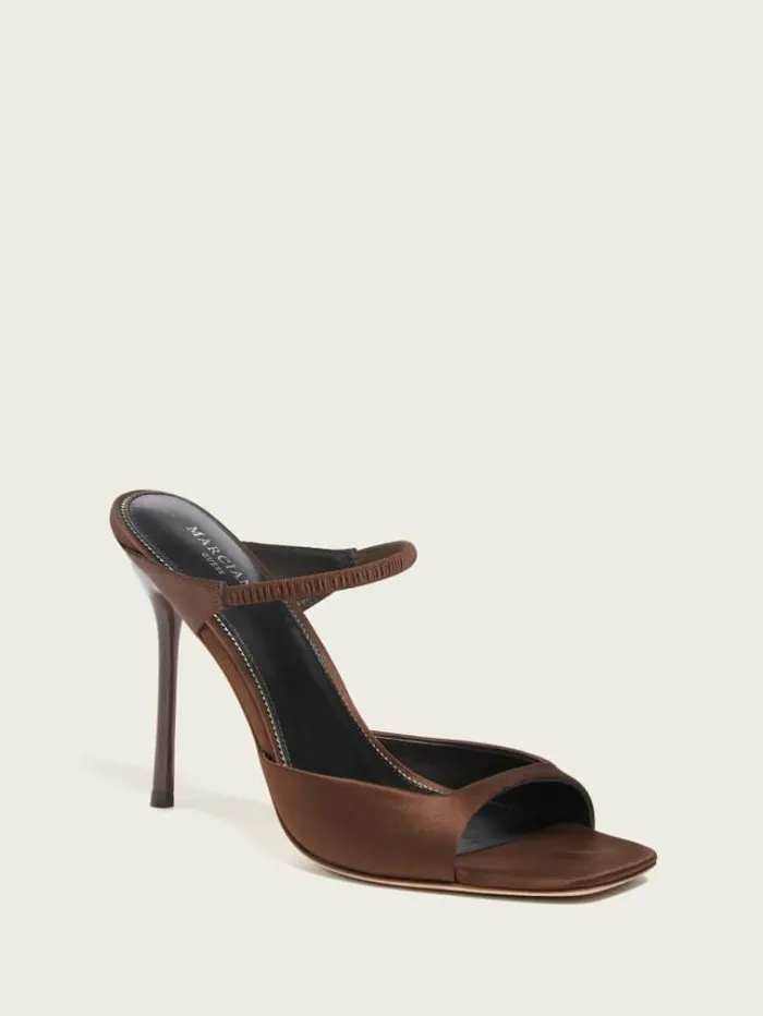 Women Shoes Marciano Brielle Satin Sandal Brown