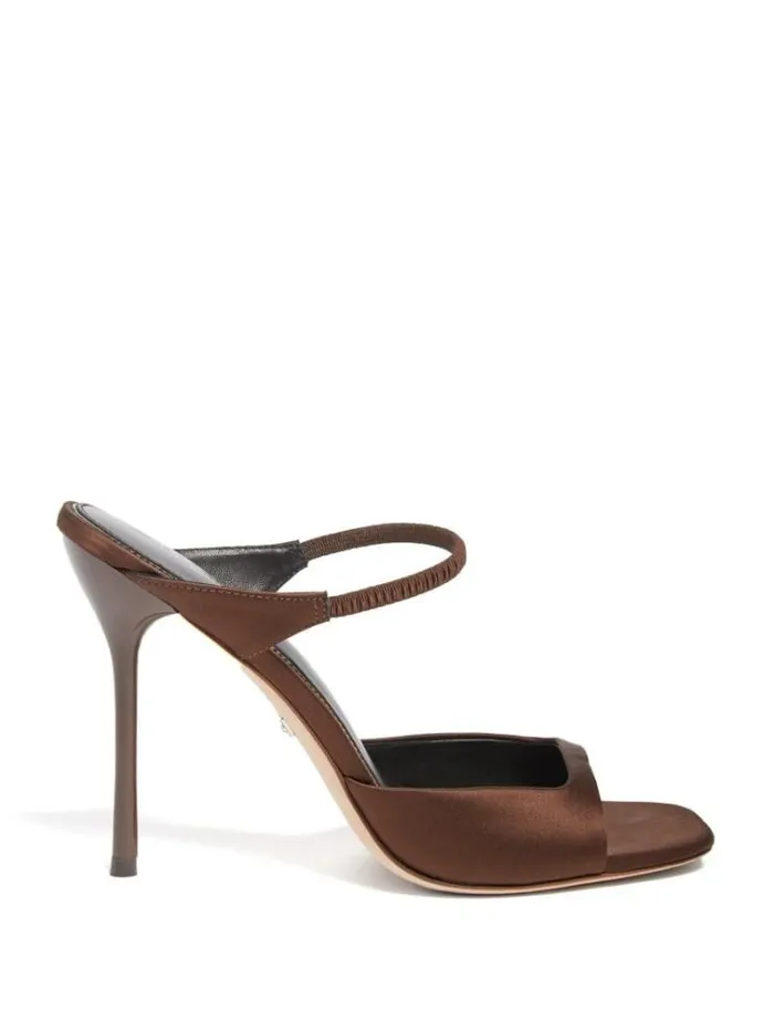 Women Shoes Marciano Brielle Satin Sandal Brown