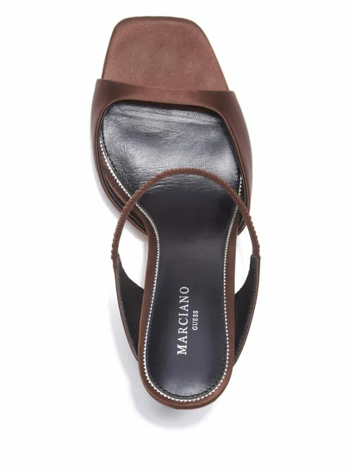 Women Shoes Marciano Brielle Satin Sandal Brown