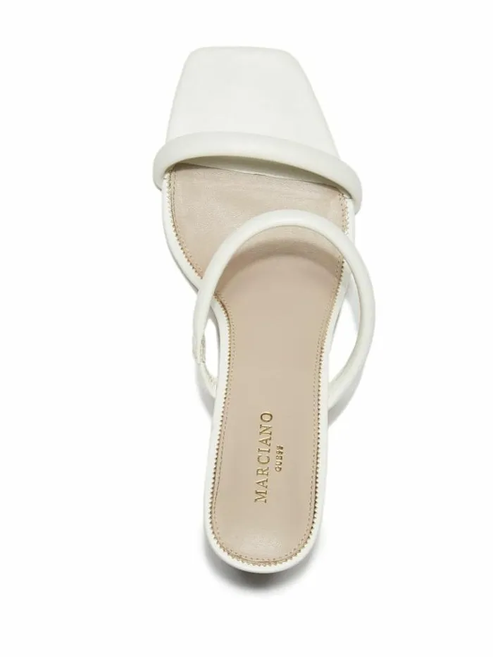 Women Shoes Marciano Pearl Leather Double Strap Sandal Ivory Women Shoes Marciano Pearl Leather Double Strap Sandal Ivory