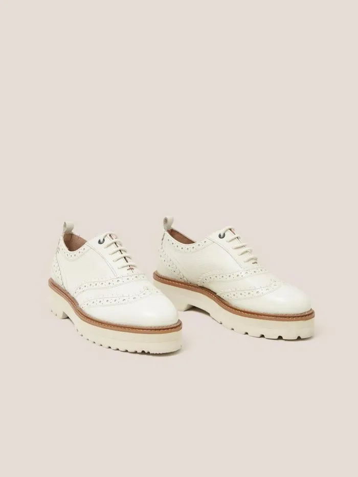 Women SHOES White Stuff Chunky Leather Lace Up Brogue Light Natural Women SHOES White Stuff Chunky Leather Lace Up Brogue Light Natural