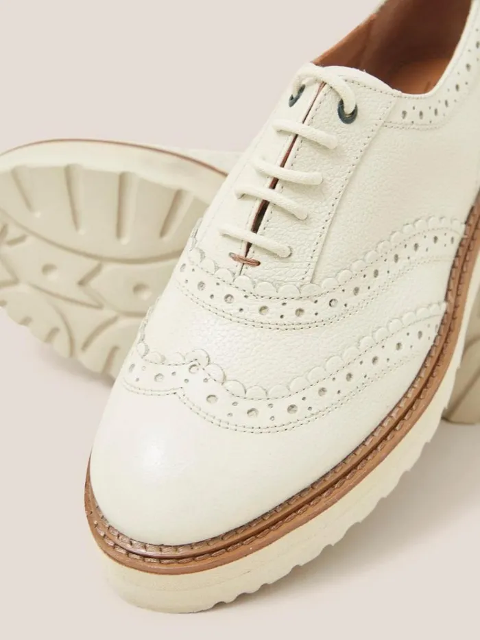Women SHOES White Stuff Chunky Leather Lace Up Brogue Light Natural Women SHOES White Stuff Chunky Leather Lace Up Brogue Light Natural