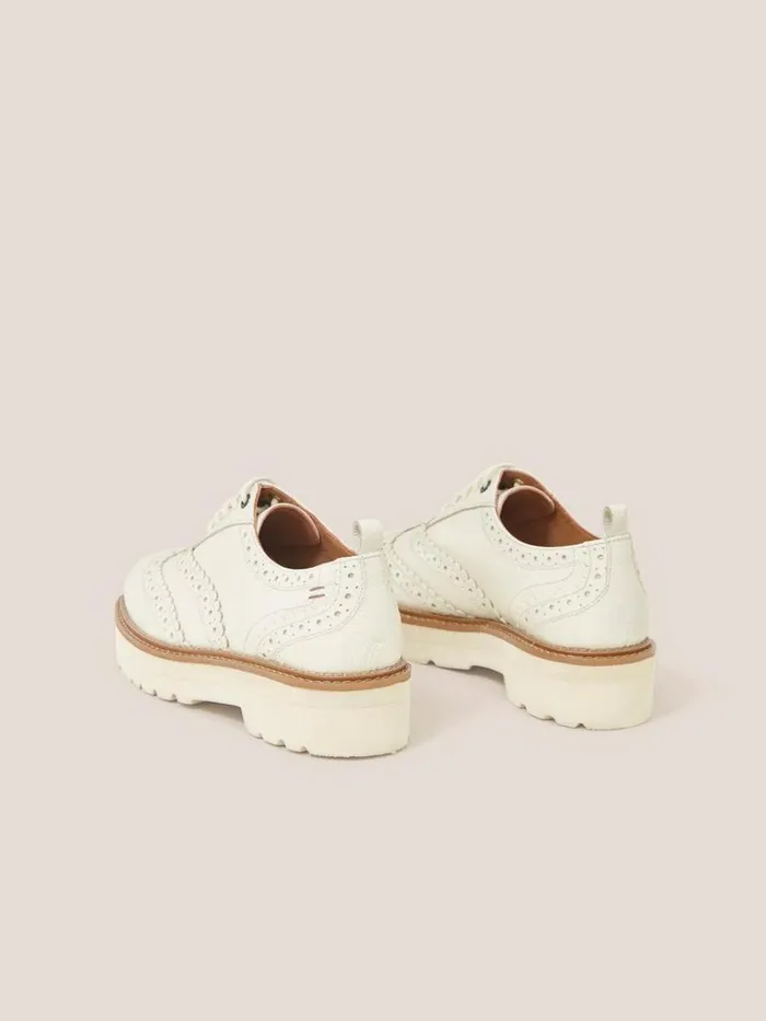 Women SHOES White Stuff Chunky Leather Lace Up Brogue Light Natural Women SHOES White Stuff Chunky Leather Lace Up Brogue Light Natural