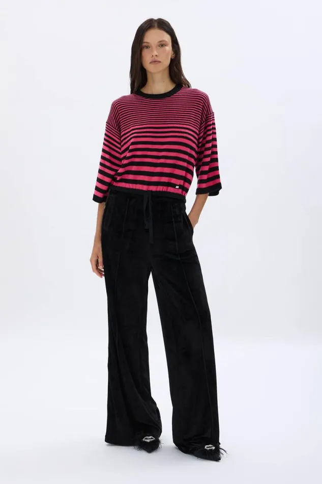 Women Shortsleeved Striped Sweater Striped Blackpink Multi Sonia Rykiel Sweaters