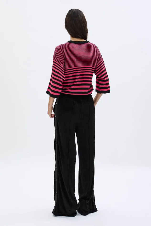 Women Shortsleeved Striped Sweater Striped Blackpink Multi Sonia Rykiel Sweaters
