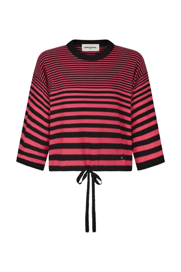 Women Shortsleeved Striped Sweater Striped Blackpink Multi Sonia Rykiel Sweaters