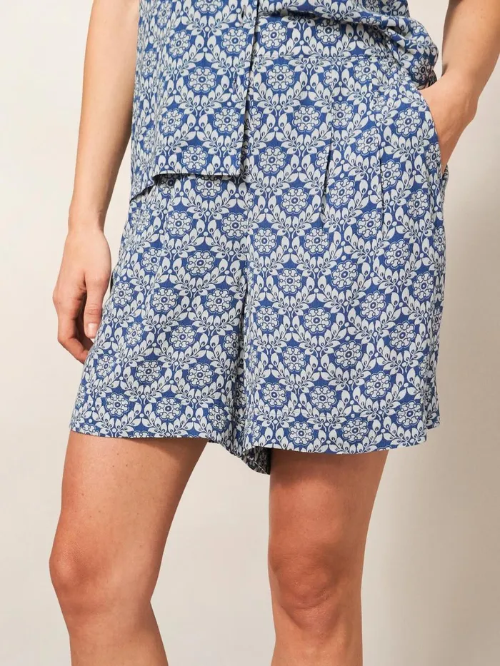 Women SHORTS White Stuff Matilda Crinkle Shorts Blue Multi Women SHORTS White Stuff Matilda Crinkle Shorts Blue Multi