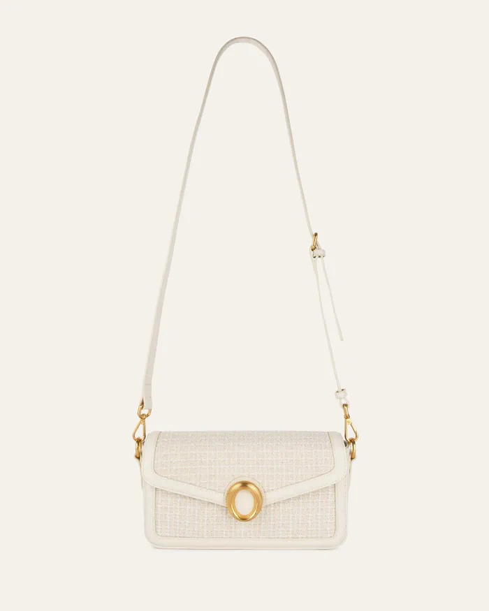 Women SHOULDER BAGS jomercer Rose shoulder bag off white tweed Women SHOULDER BAGS jomercer Rose shoulder bag off white tweed