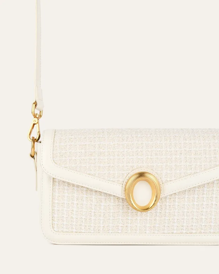 Women SHOULDER BAGS jomercer Rose shoulder bag off white tweed Women SHOULDER BAGS jomercer Rose shoulder bag off white tweed