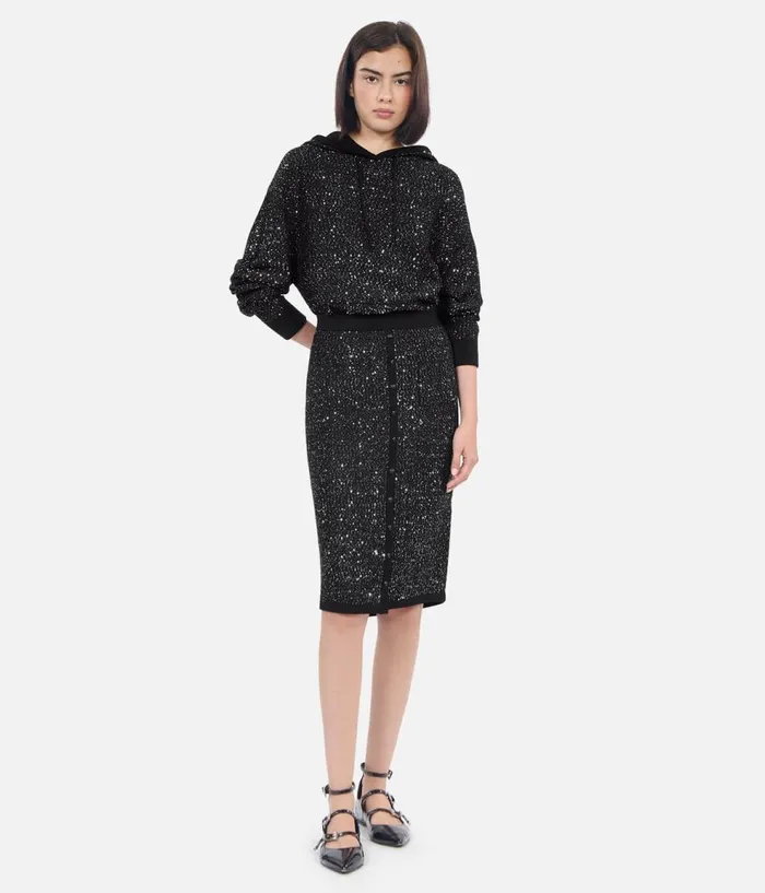 Women Skirts and Shorts THE KOOPLES Black Midlength Sequin Skirt