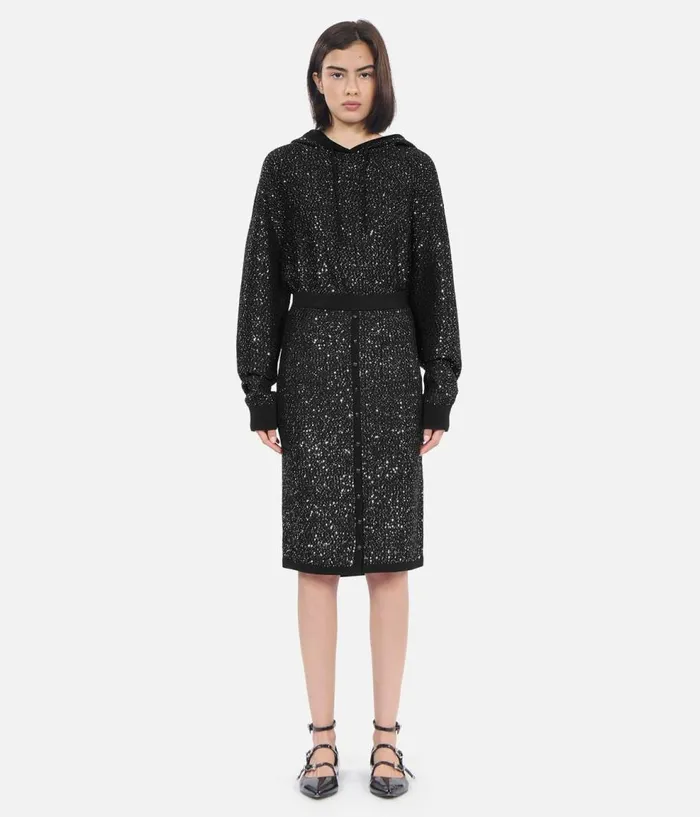Women Skirts and Shorts THE KOOPLES Black Midlength Sequin Skirt Women Skirts and Shorts THE KOOPLES Black Midlength Sequin Skirt