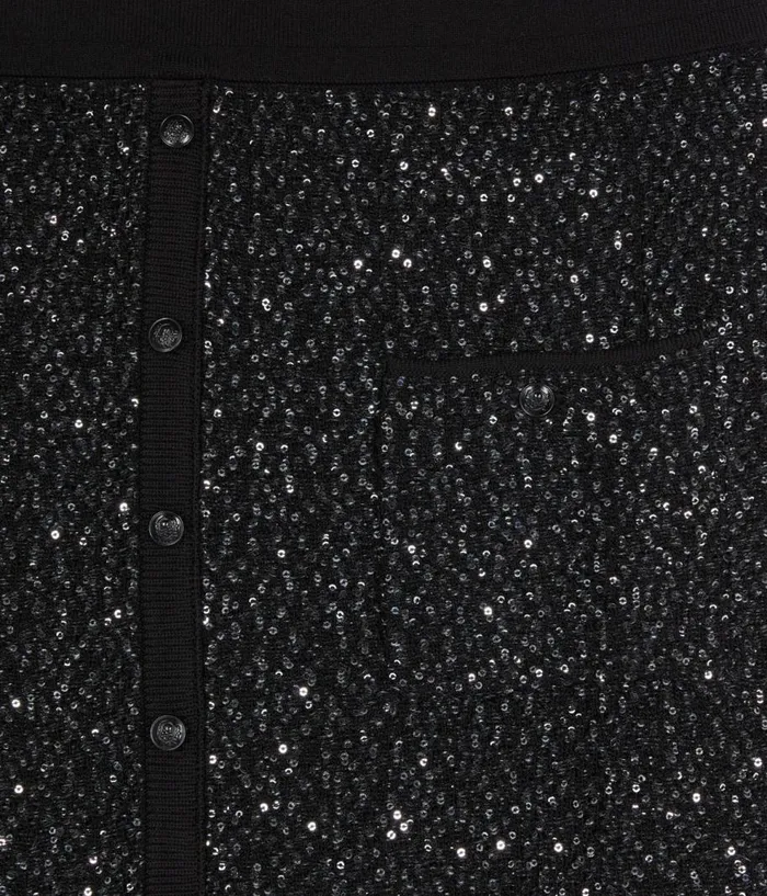 Women Skirts and Shorts THE KOOPLES Black Midlength Sequin Skirt Women Skirts and Shorts THE KOOPLES Black Midlength Sequin Skirt