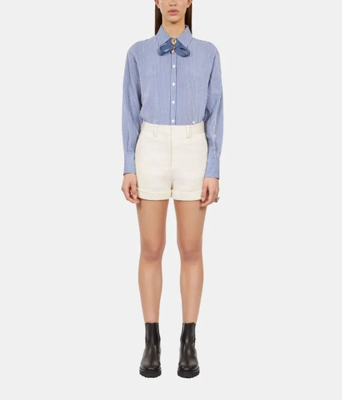 Women Skirts and Shorts THE KOOPLES Ecru Tweed Shorts