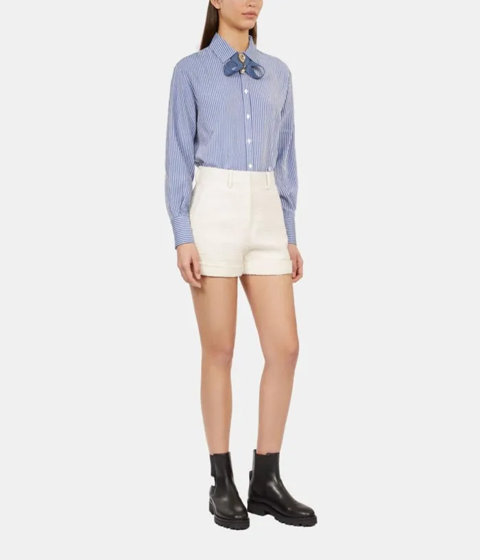 Women Skirts and Shorts THE KOOPLES Ecru Tweed Shorts Women Skirts and Shorts THE KOOPLES Ecru Tweed Shorts