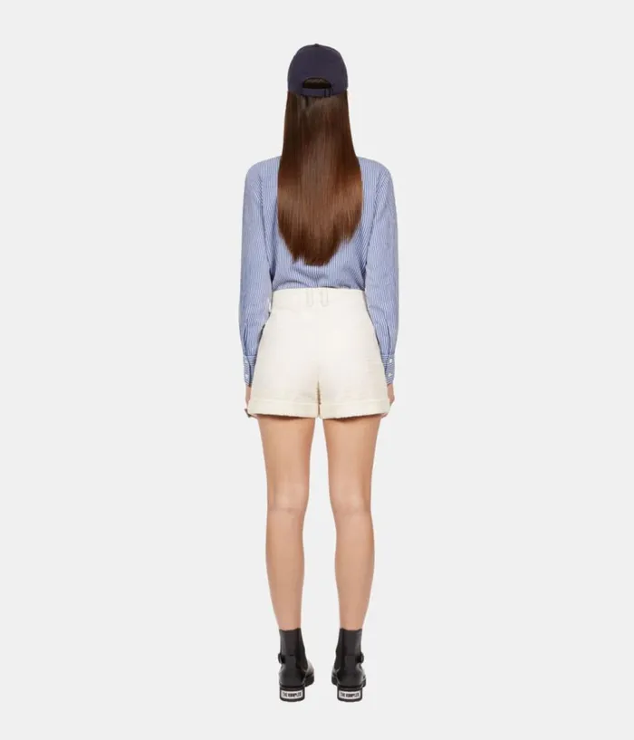 Women Skirts and Shorts THE KOOPLES Ecru Tweed Shorts Women Skirts and Shorts THE KOOPLES Ecru Tweed Shorts