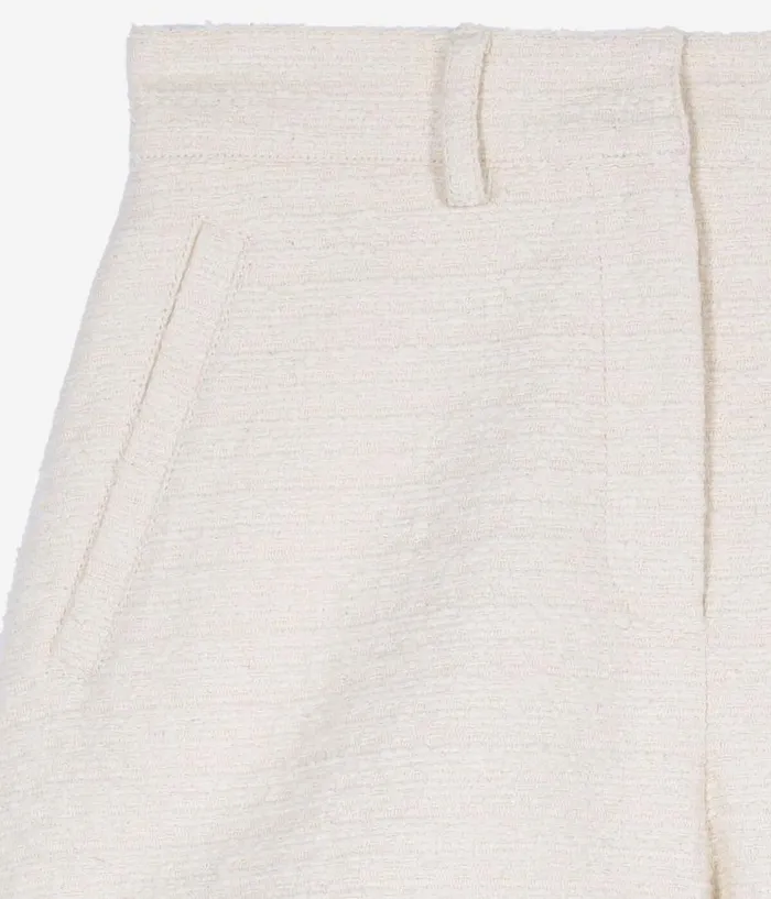 Women Skirts and Shorts THE KOOPLES Ecru Tweed Shorts Women Skirts and Shorts THE KOOPLES Ecru Tweed Shorts