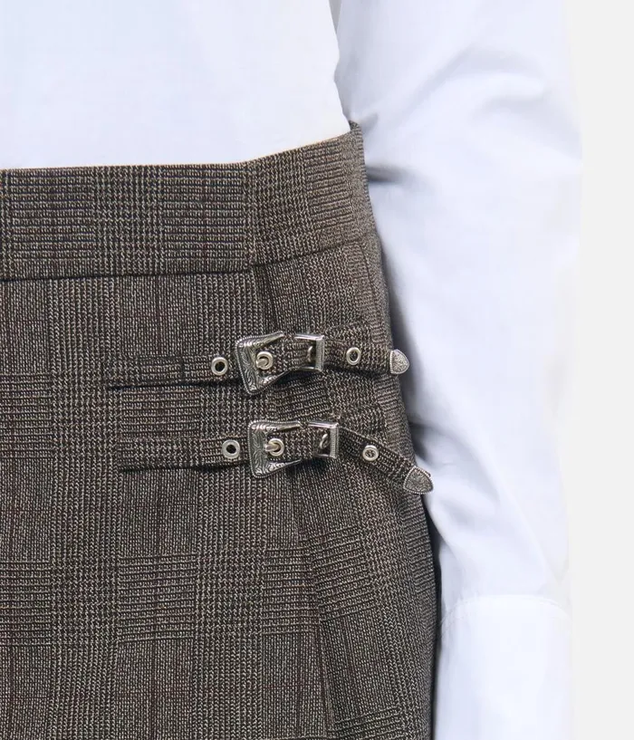 Women Skirts and Shorts THE KOOPLES Prince Of Wales Short Pleated Wool Wrap Skirt Women Skirts and Shorts THE KOOPLES Prince Of Wales Short Pleated Wool Wrap Skirt