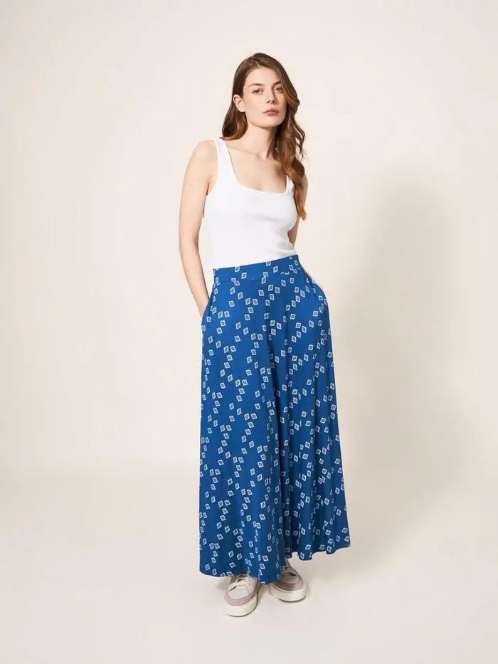 Women SKIRTS White Stuff Jada Jersey Maxi Skirt Navy Multi