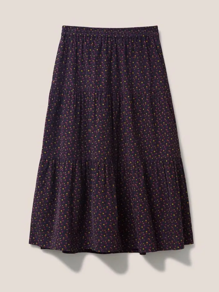 Women SKIRTS White Stuff Jade Cord Tiered Skirt Grey Multi Women SKIRTS White Stuff Jade Cord Tiered Skirt Grey Multi