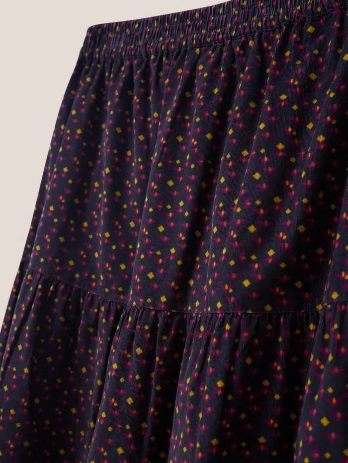 Women SKIRTS White Stuff Jade Cord Tiered Skirt Grey Multi Women SKIRTS White Stuff Jade Cord Tiered Skirt Grey Multi