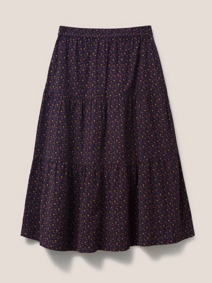 Women SKIRTS White Stuff Jade Cord Tiered Skirt Grey Multi Women SKIRTS White Stuff Jade Cord Tiered Skirt Grey Multi