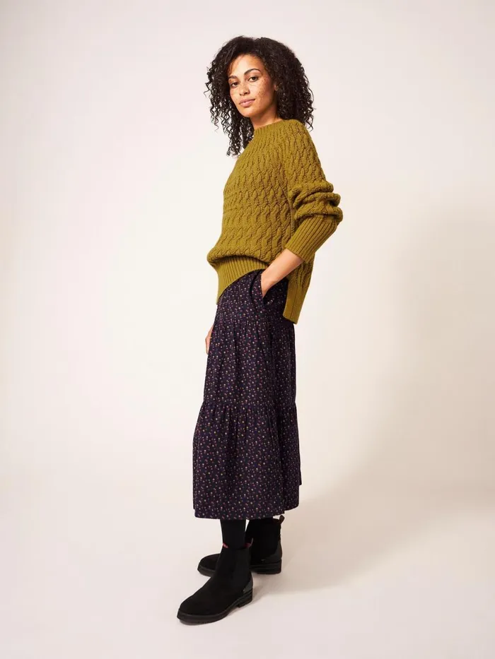 Women SKIRTS White Stuff Jade Cord Tiered Skirt Grey Multi Women SKIRTS White Stuff Jade Cord Tiered Skirt Grey Multi