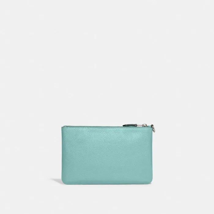 Women Small Wristlet Silverfaded Blue Coach Wristlets