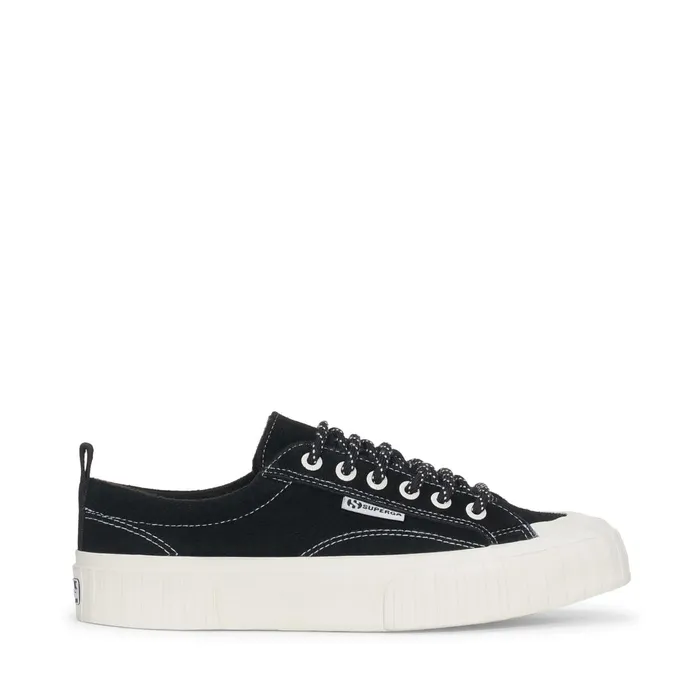Women Sneakers Unisex 2630 STRIPE SUEDE CONTRAST STITCHING Low Cut BLACKWHITE AVORIOFAVORIO Superga Low Cut