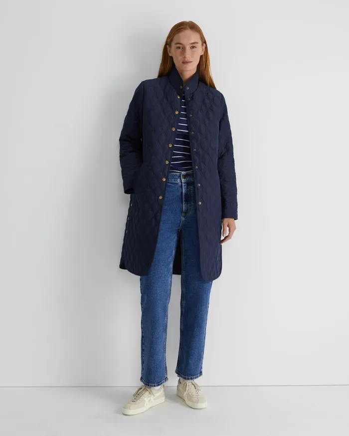 Women Sportscraft Jackets and Vests Charlie Longline Quilt Jacket Navy