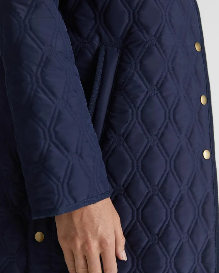 Women Sportscraft Jackets and Vests Charlie Longline Quilt Jacket Navy