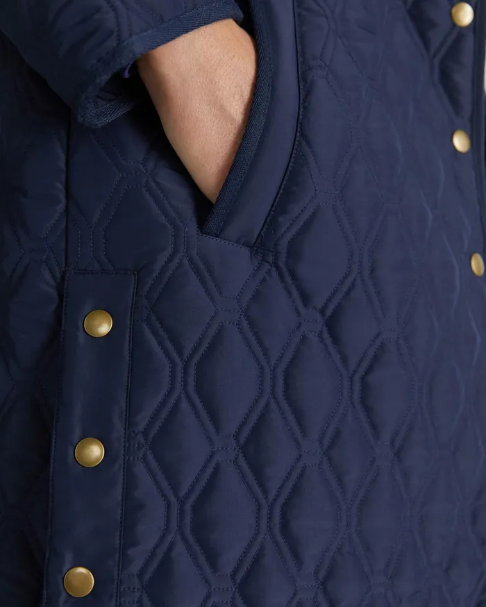Women Sportscraft Jackets and Vests Charlie Longline Quilt Jacket Navy