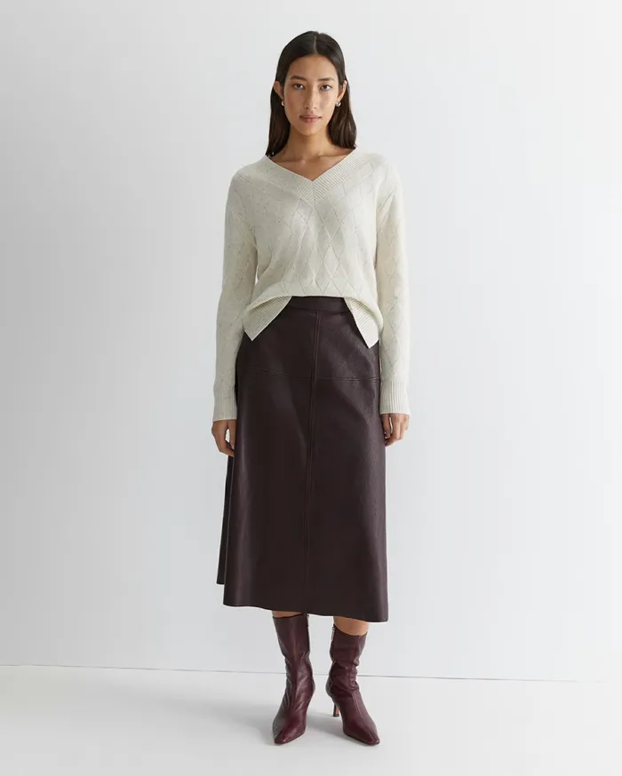 Women Sportscraft Knits and Cardigans Cass Diamond Cable Sweater White