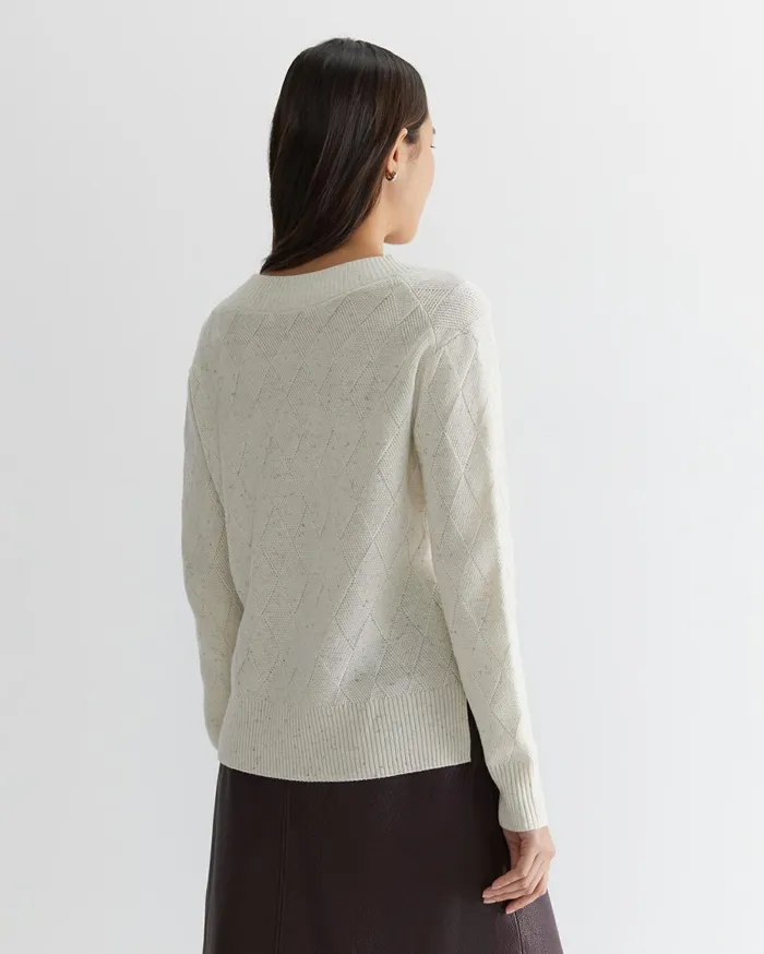 Women Sportscraft Knits and Cardigans Cass Diamond Cable Sweater White