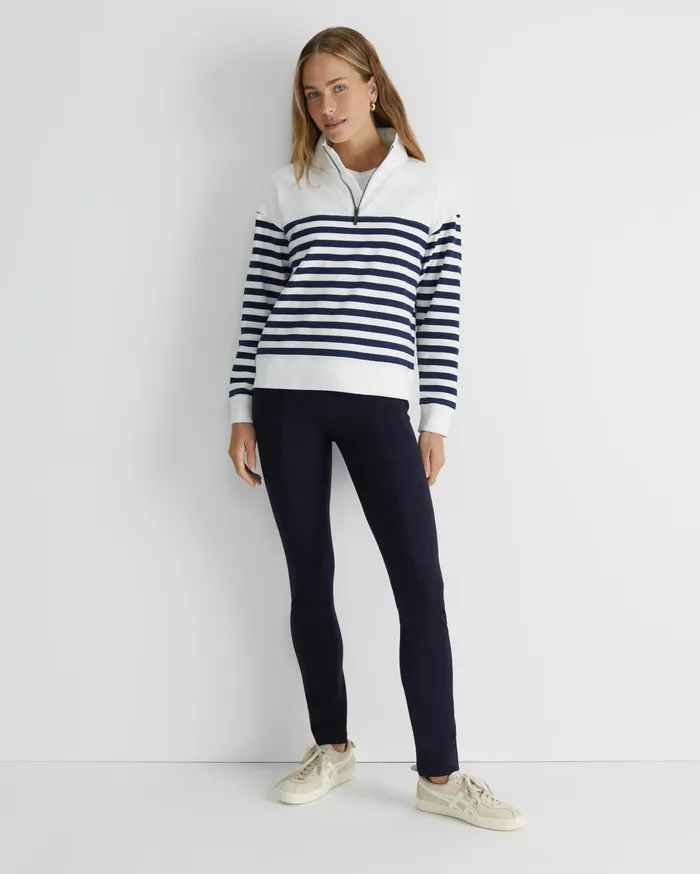 Women Sportscraft Knits and Cardigans SC Quarter Zip Sweat Ivorynavy