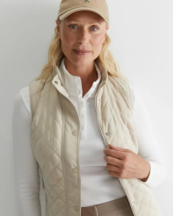 Women Sportscraft Knits and Cardigans Vera Quilted Vest Stone
