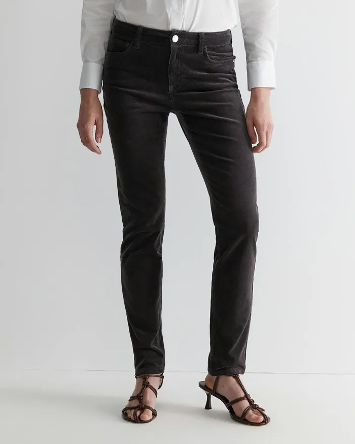 Women Sportscraft Pants Cleo Cord Jean Charcoal