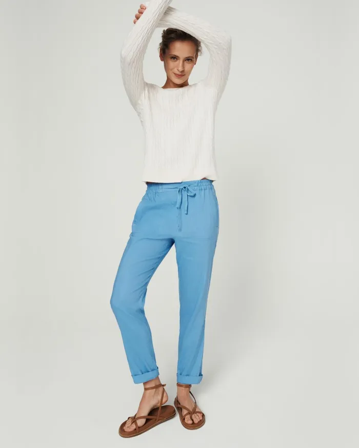 Women Sportscraft Pants Rosa Linen Pant Moroccan Blue