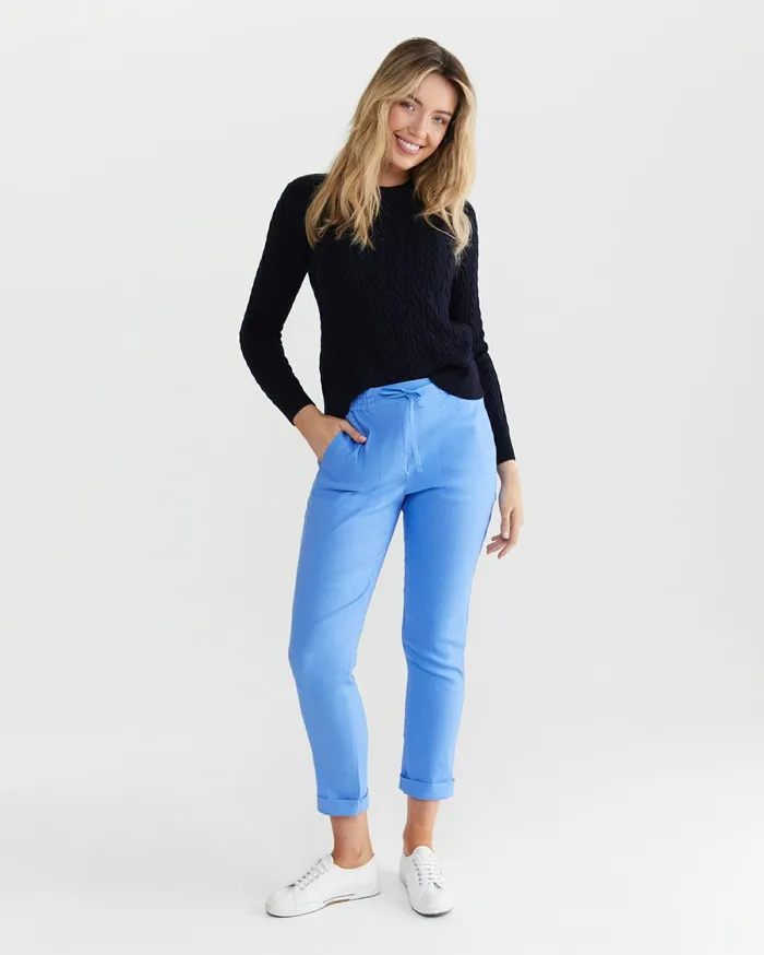 Women Sportscraft Pants Rosa Linen Pant Moroccan Blue