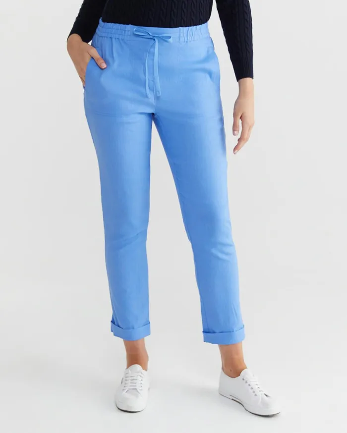 Women Sportscraft Pants Rosa Linen Pant Moroccan Blue