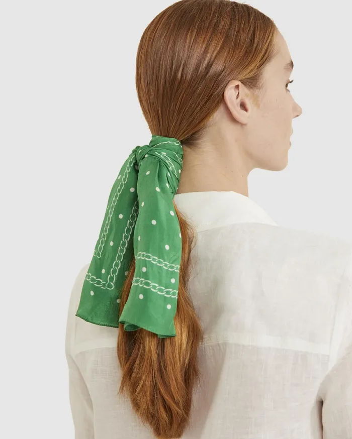 Women Sportscraft Scarves Spot Silk Scarf Green