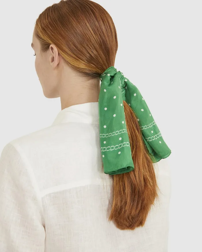 Women Sportscraft Scarves Spot Silk Scarf Green