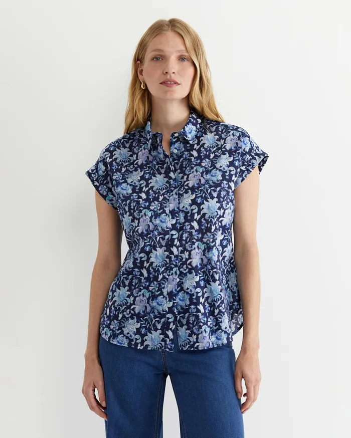 Women Sportscraft Shirts Butterfly Short Sleeve Liberty Shirt Multi