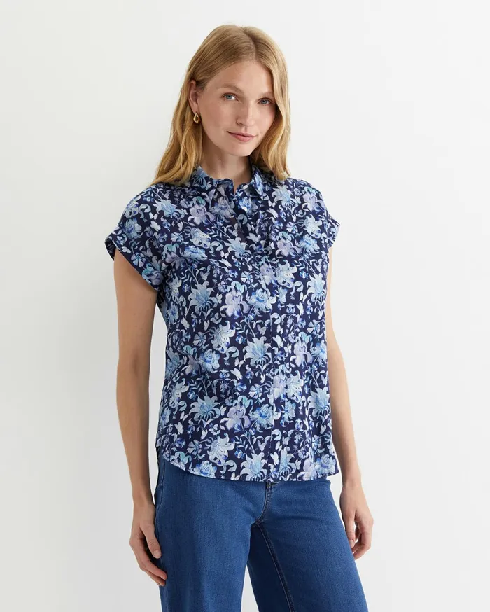 Women Sportscraft Shirts Butterfly Short Sleeve Liberty Shirt Multi