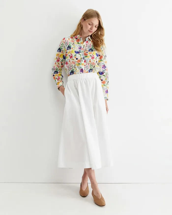Women Sportscraft Shirts Lou Cotton Silk Shirt White Multi