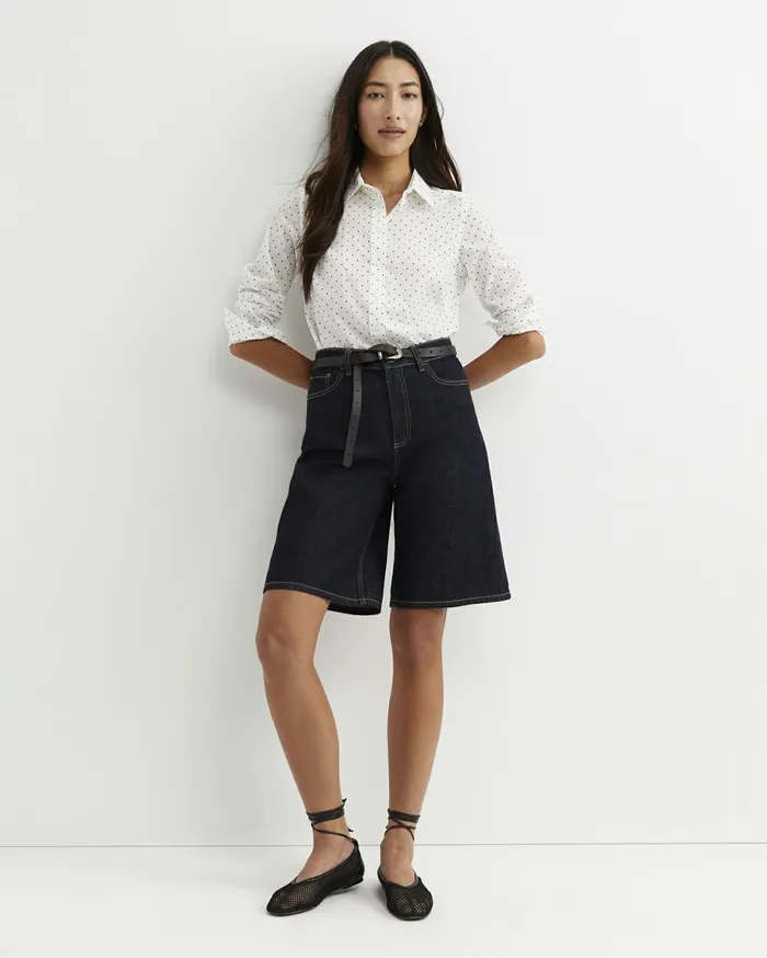 Women Sportscraft Shirts Spot Long Sleeve Lily Voile Shirt Whitenavy